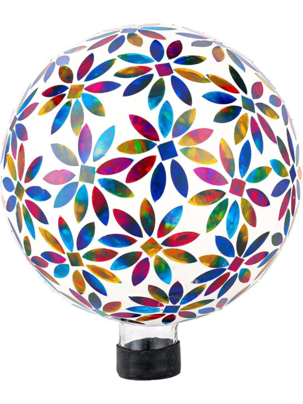 10-Inch Multicolor Glass Mosaic Gazing Ball - Outdoor Garden Lawn Decor Ornament
